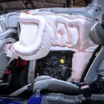 Airbags deployed in a modern Mercedes-Benz car in a safety demonstration at the IAA Mobility 2021 motor show in Munich, Germany - September 6, 2021.